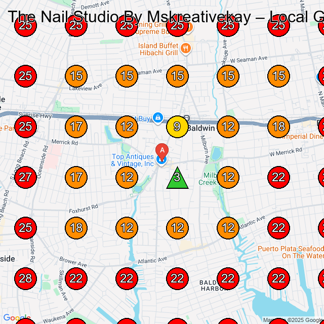 The Nail Studio By Mskreativekay GeoGrid visibility map for Nail Salon in Baldwin